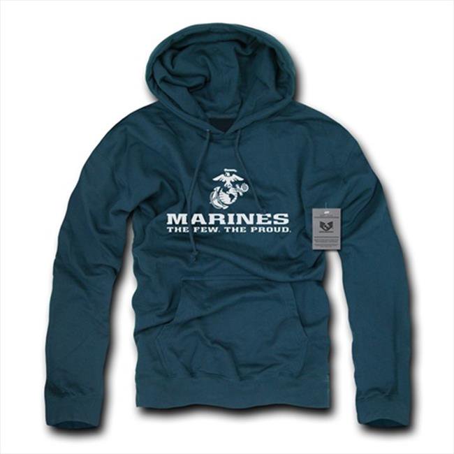 Marines Basic Military Pullover Hoodie, Navy - Small
