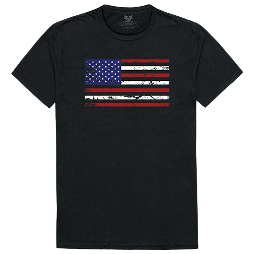 US Flag Relaxed Graphic T-Shirt, Black - Medium