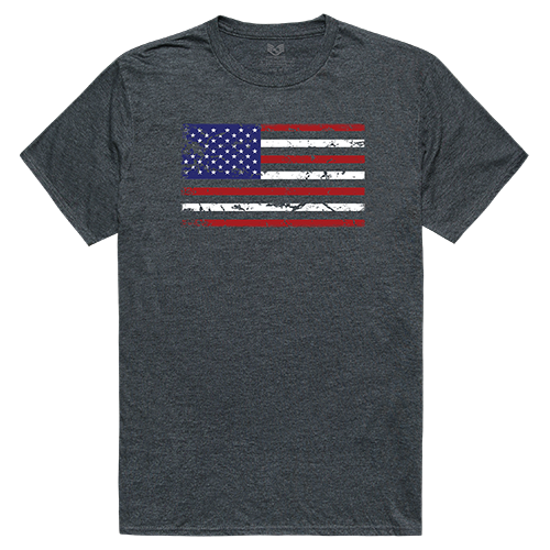 US Flag Relaxed Graphic T-Shirt, Heather Charcoal - Small