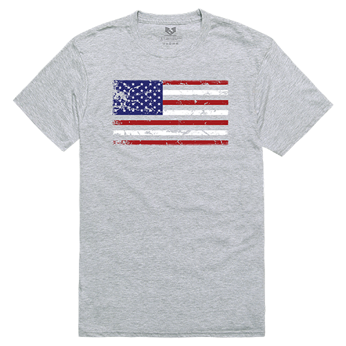 US Flag Relaxed Graphic T-Shirt, Heather Grey - Large