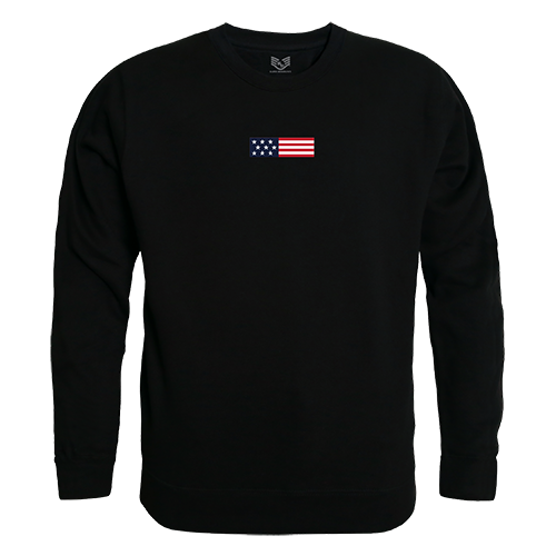 US Flag 1 Graphic Crewneck Sweatshirt, Black - Large