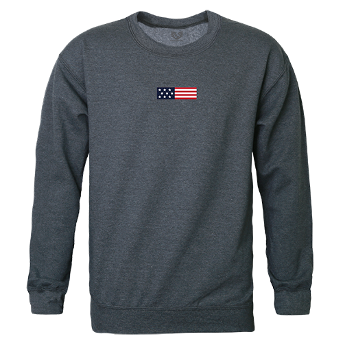 US Flag 1 Graphic Crewneck Sweatshirt, Heather Charcoal - Medium
