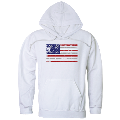 RS4-783-WHT-04 US Flag Graphic Pullover Sweatshirt, White - Extra Large