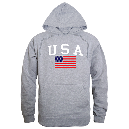 RS4-789-HGY-05 USA & Flag Graphic Pullover Sweatshirt, Heather Grey - 2XL