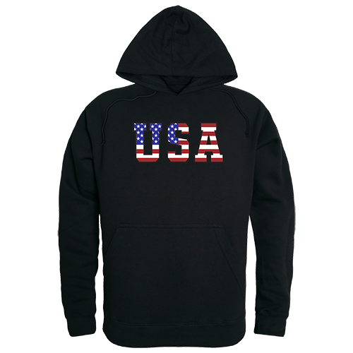 RS4-811-BLK-03 Flag Text 2 Graphic Pullover Sweatshirt, Black - Large
