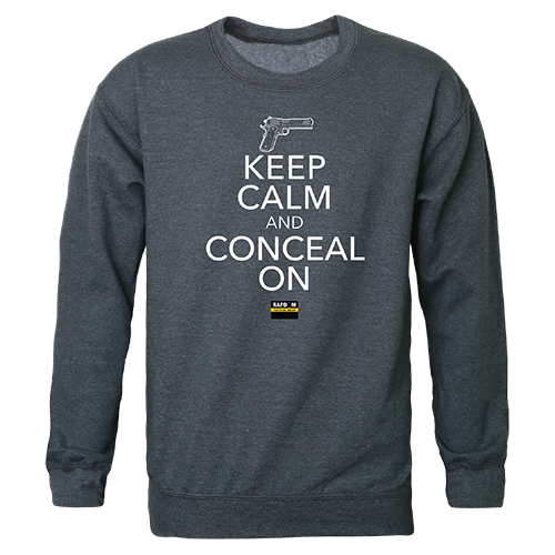Conceal on Graphic Crewneck Sweatshirt, Heather Charcoal - Extra Large