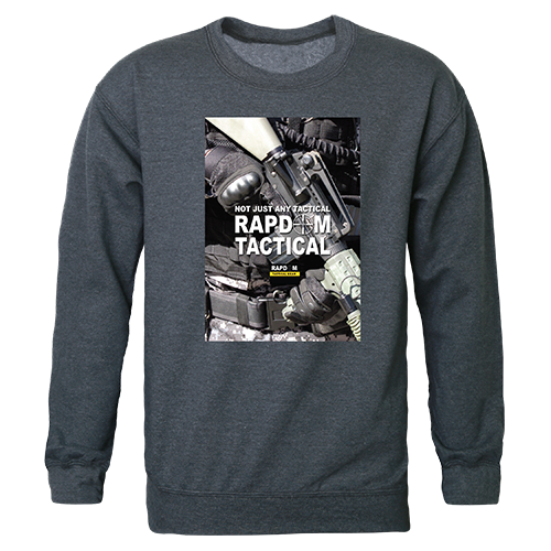 Rapdom 2 Graphic Crewneck Sweatshirt, Heather Charcoal - 2XL