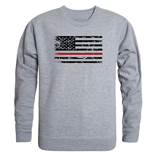Thin Red Line Graphic Crewneck Sweatshirt, Heather Grey - 2XL