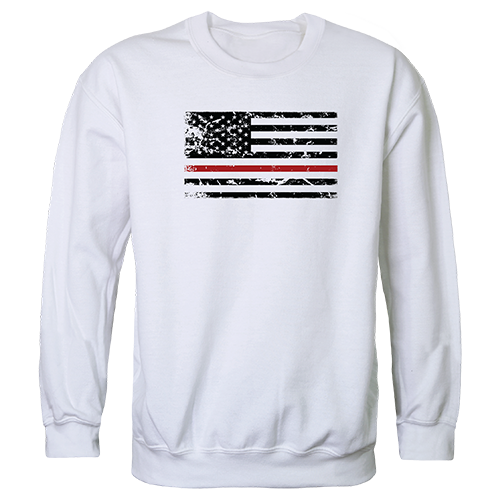 Thin Red Line Graphic Crewneck Sweatshirt, White - 2XL