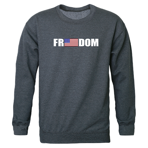 Freedom Graphic Crewneck Sweatshirt, Heather Charcoal - Medium