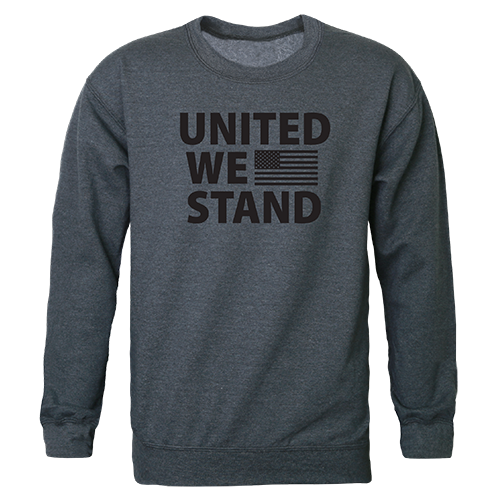 United We Stand Graphic Crewneck Sweatshirt, Heather Charcoal - Medium