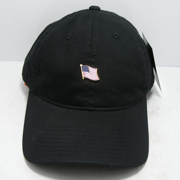USA Metal Pin Relaxed Cap, Black - One Size