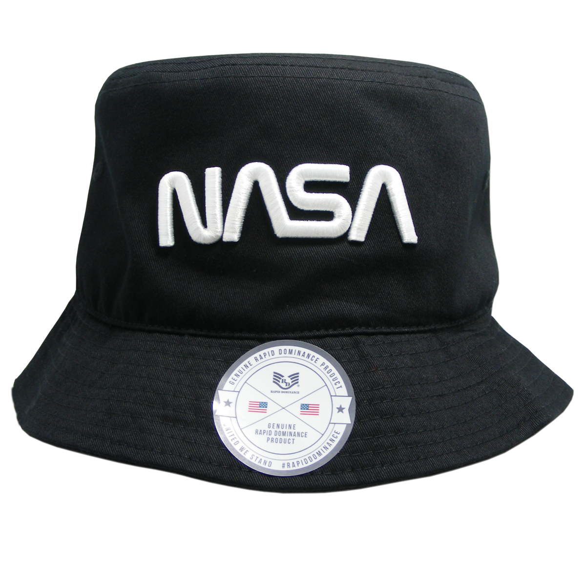 Worm NASA Relaxed Bucket Hat, Black - Large & Extra Large