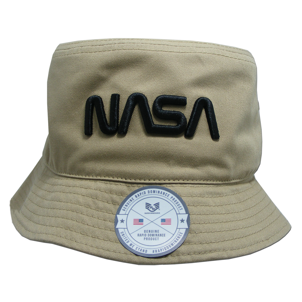 Worm NASA Relaxed Bucket Hat, Khaki - Large & Extra Large