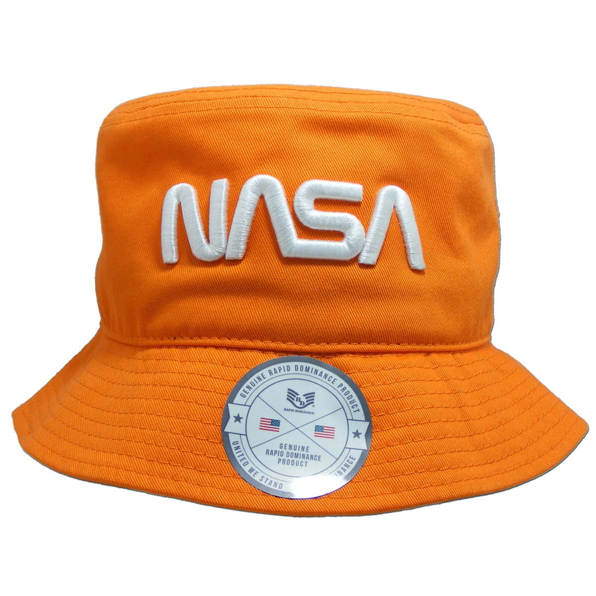 Worm NASA Relaxed Bucket Hat, Orange - Small & Medium