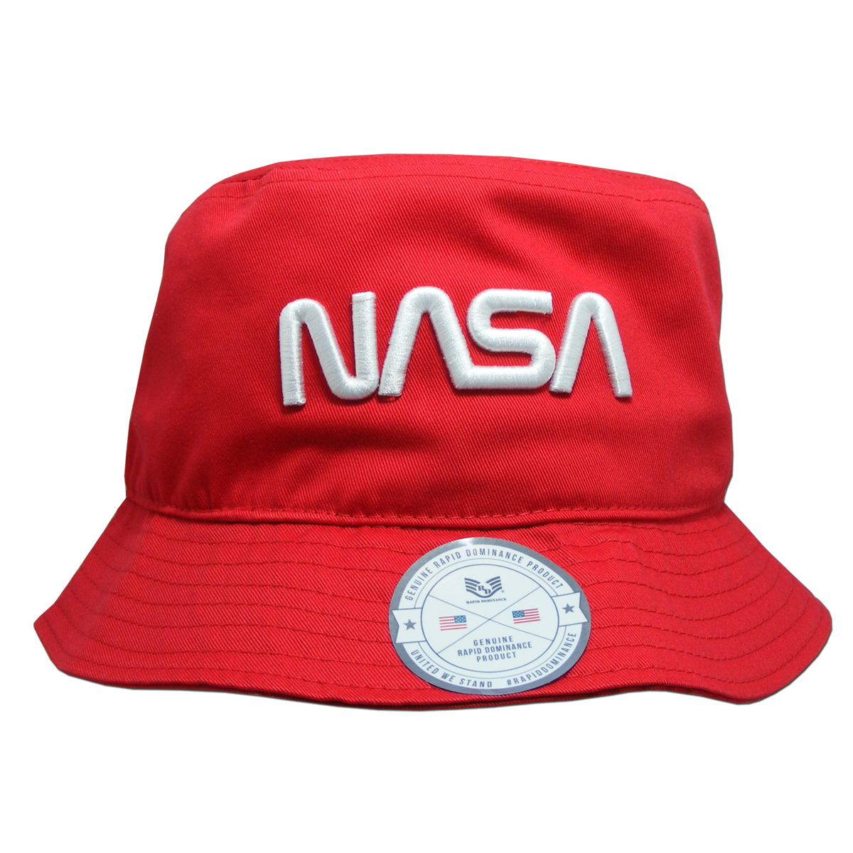 Worm NASA Relaxed Bucket Hat, Red - Large & Extra Large