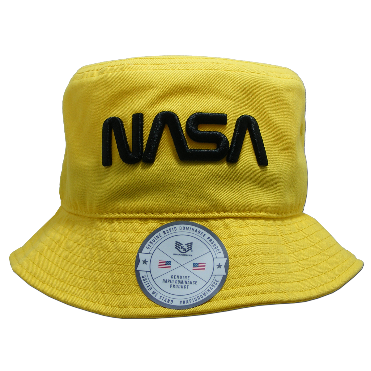 Worm NASA Relaxed Bucket Hat, Yellow - Large & Extra Large