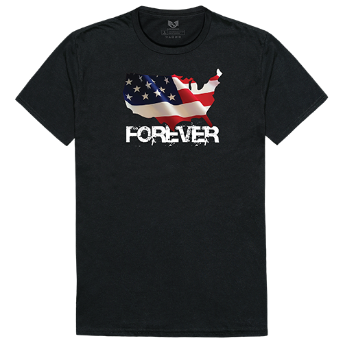Forever USA Map Relaxed Graphic T-shirt, Black - Medium