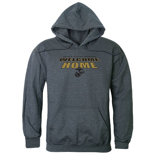 USMC Welcome Graphic Pullover Sweatshirt, Heather Charcoal - Extra Large