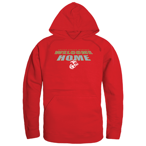 USMC Welcome Graphic Pullover Sweatshirt, Red - Medium