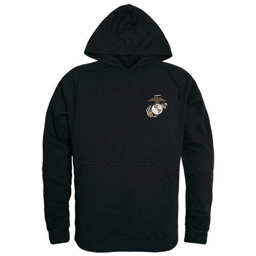 USMC Graphic Pullover Sweatshirt, Black - 2XL