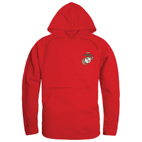 USMC Graphic Pullover Sweatshirt, RED - Extra Large