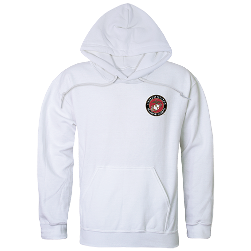 USMC Emblem Graphic Pullover Sweatshirt, White - Extra Large
