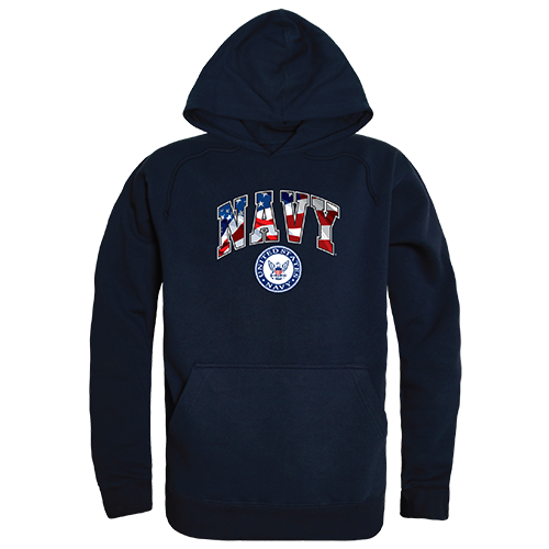 USN Flag Letter Graphic Pullover Sweatshirt, Navy - Extra Large
