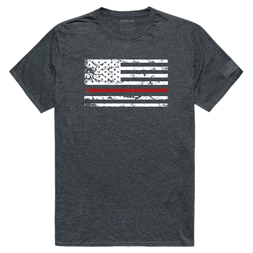 Thin Red Line Tactical Graphic T-shirt, Heather Charcoal - Large