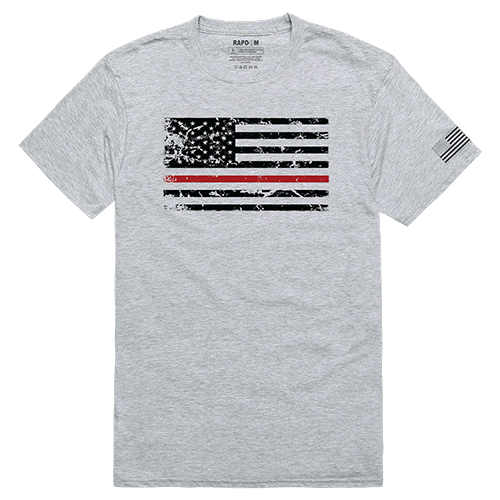 Thin Red Line Tactical Graphic T-shirt, Heather Grey - Medium
