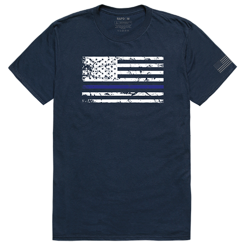Thin Blue Line Tactical Graphic T-shirt, Navy - Small