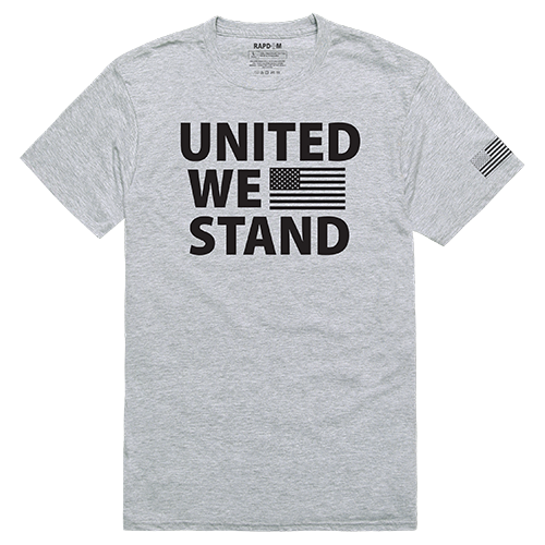TS1-788-H08-04 United We Stand Tactical Graphic T-shirt, Heather Grey - Extra Large
