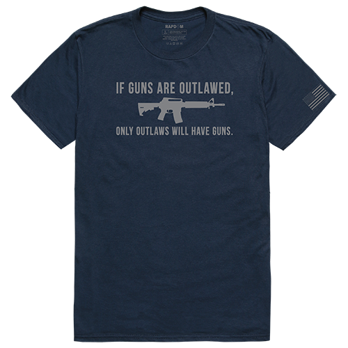 Outlawed Tactical Graphic T-shirt, Navy - Medium