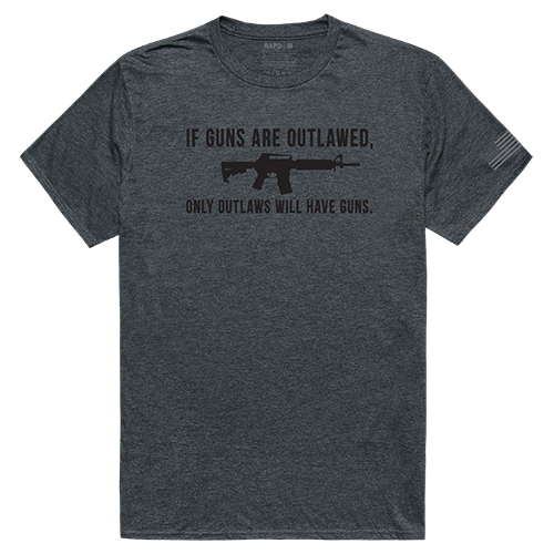 Outlawed Tactical Graphic T-shirt, Heather Charcoal - Medium