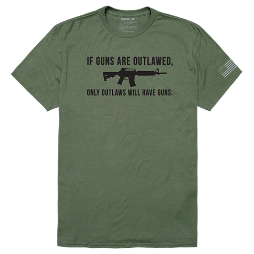 Outlawed Tactical Graphic T-shirt, Olive - Medium