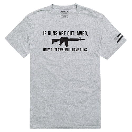 Outlawed Tactical Graphic T-shirt, Heather Grey - Small