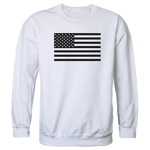Tonal Flag Graphic Crewneck Sweatshirt, White - Large