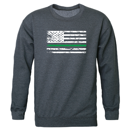 TGL Flag Graphic Crewneck Sweatshirt, Heather Charcoal - Large