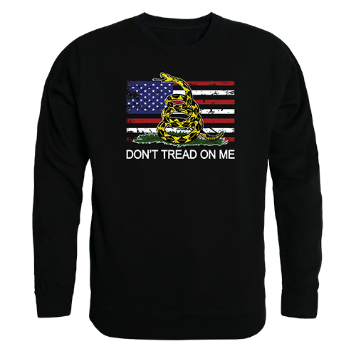 Flag with Gadsden Graphic Crewneck Sweatshirt, Black - Large
