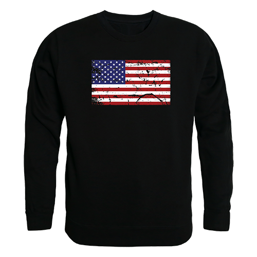 US Flag 2 Graphic Crewneck Sweatshirt, Black - Medium