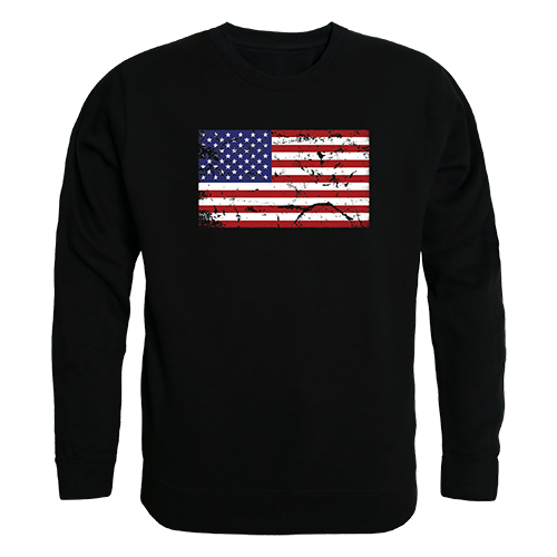 US Flag 2 Graphic Crewneck Sweatshirt, Black - 2XL