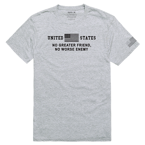 No Greater Tactical Graphic T-shirt, Heather Grey - Small