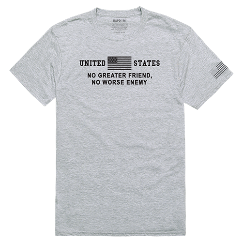 No Greater Tactical Graphic T-shirt, Heather Grey - Medium