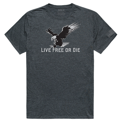 Live Free Tactical Graphic T-shirt, Heather Charcoal - Extra Large