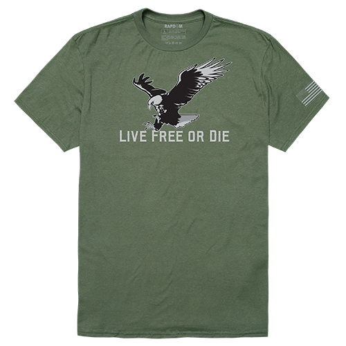Live Free Tactical Graphic T-shirt, Olive - Large