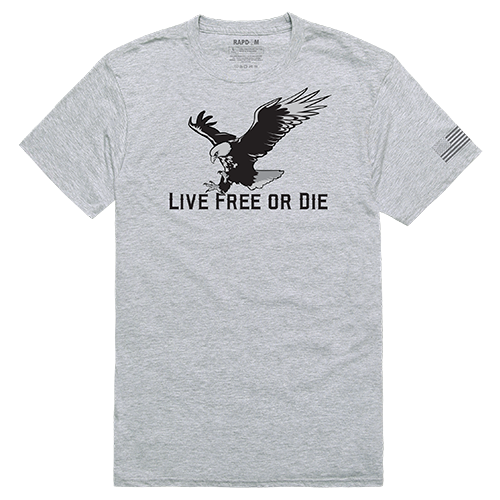 Live Free Tactical Graphic T-shirt, Heather Grey - Medium