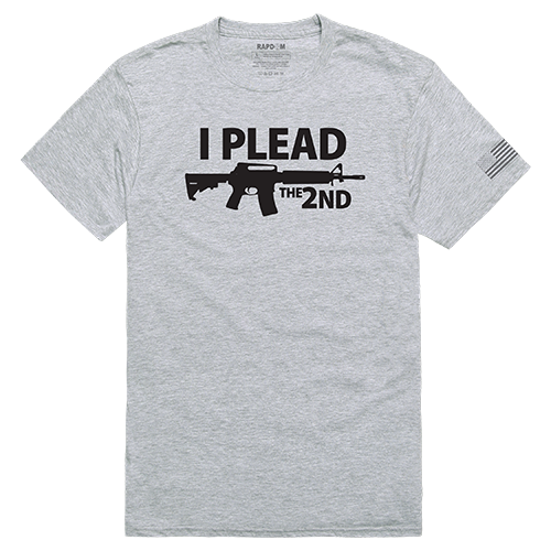 I Plead the 2nd Tactical Graphic T-shirt, Heather Grey - Medium