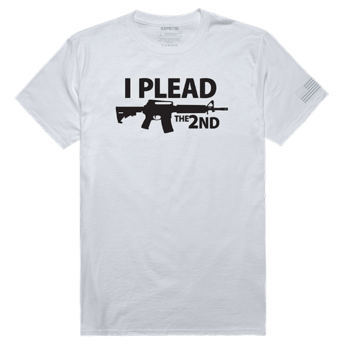 I Plead the 2nd Tactical Graphic T-shirt, White - Large