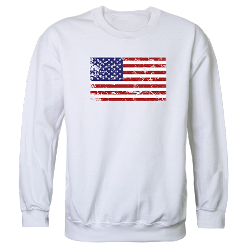 US Flag 2 Graphic Crewneck Sweatshirt, White - 2XL