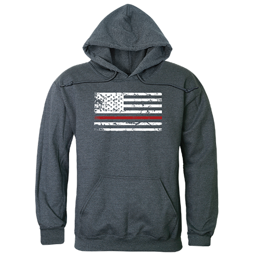 TS4-785-HCH-04 Thin Red Line Graphic Pullover Sweatshirt, Heather Charcoal - Extra Large